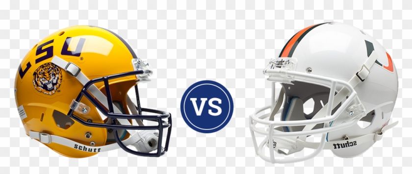 Miami Hurricanes Vs Lsu Tigers Preview - Football Helmet Clipart #1485553