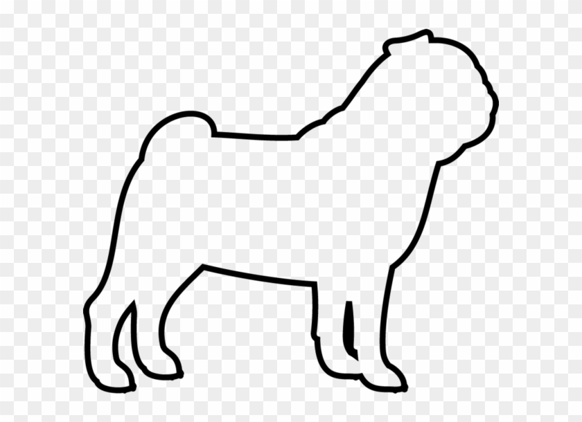 Outline Of A Pug Clipart #1486197