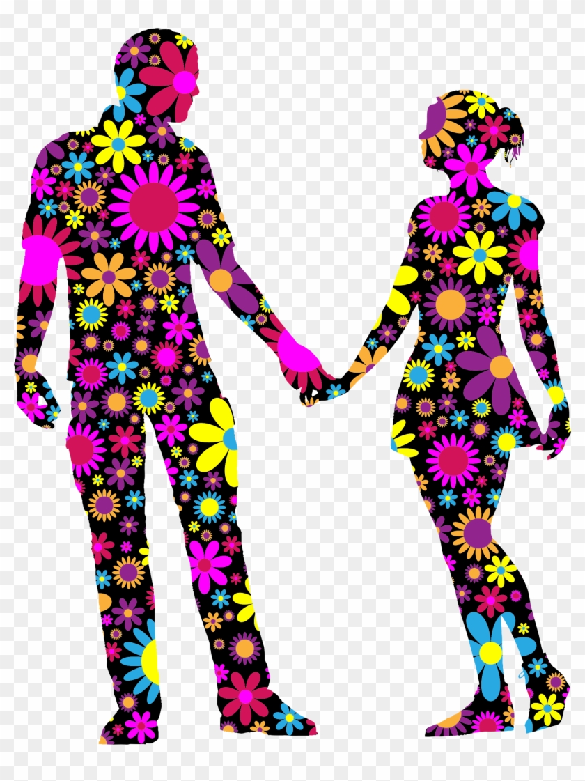This Free Icons Png Design Of Floral Couple Silhouette Clipart #1486335