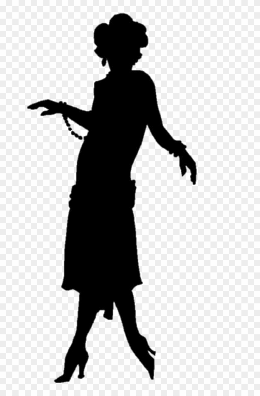 1920s Silhouette Couple - Flapper Silhouette Clipart #1486590