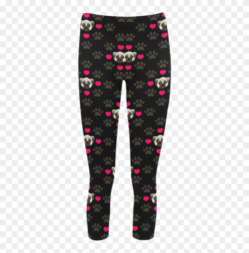 Pug Love Dog Pattern By Artformdesigns Capri Legging - Pajamas Clipart #1486877