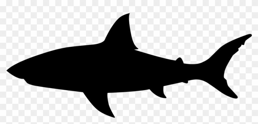 Shark Jaws Fish Great Tattoo Silhouette Animal - Shark Silhouette Png Clipart #1487052