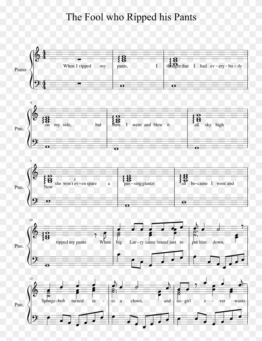 The Fool Who Ripped His Pants Sheet Music 1 Of 3 Pages - Ripped Pants Piano Sheet Music Clipart #1487640