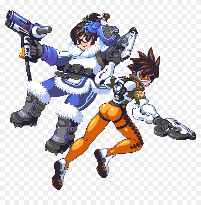 Mei And Tracer From Overwatch - Cartoon Clipart #1487883