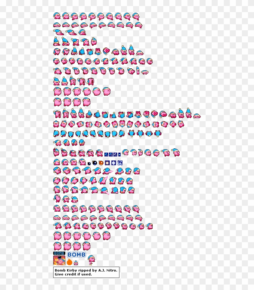 Bombkirby - Kirby Sprite Sheet Png Clipart #1488167