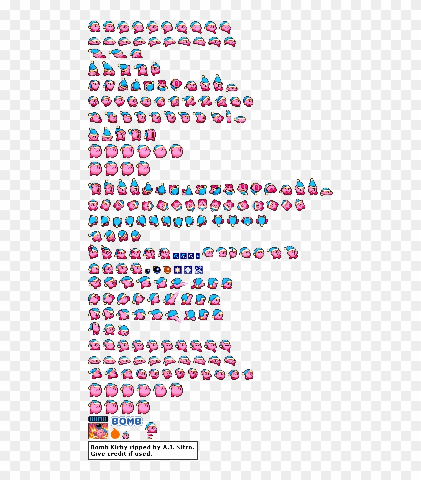 Bombkirby - Kirby Sprite Sheet Png Clipart
