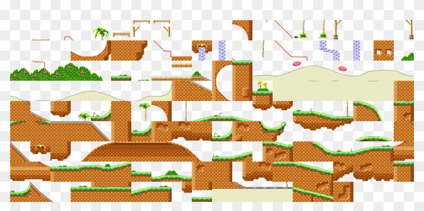 Neo Green Hill Act 1 Tile Sheet - Sonic Green Hill Tiles Clipart