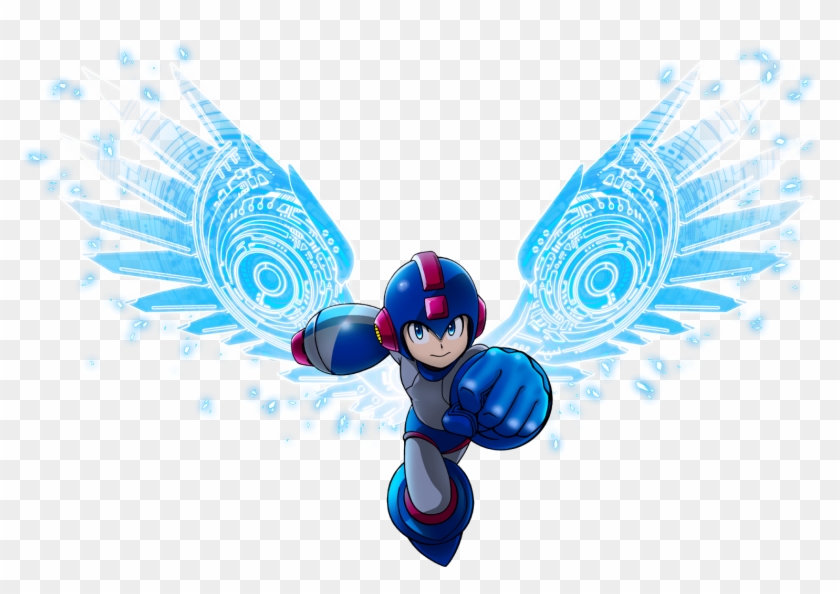 Bonus Adorable Rockman Sprite With Red Bull Wings - Megaman Redbull Clipart