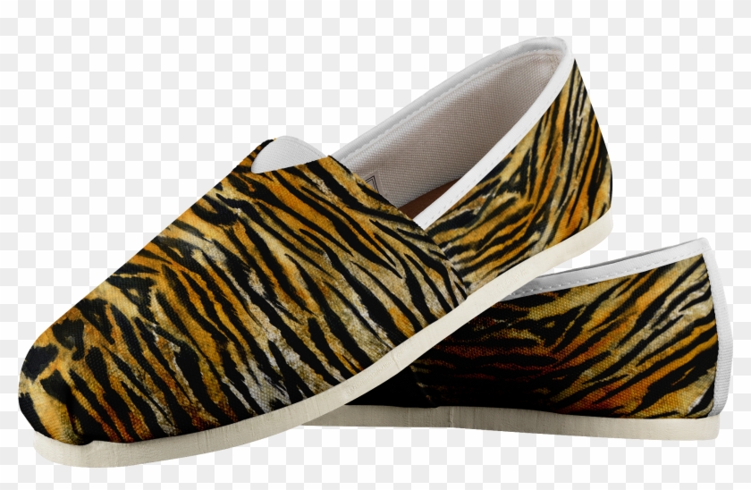 Saki Orange Bengal Tiger Stripe Women's Comfy Flats - Slip-on Shoe Clipart #1491283