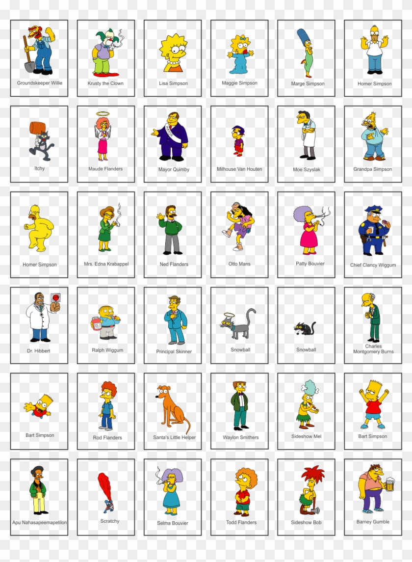 Dragon Ball Z Characters - Simpsons Characters Names Clipart #1491913