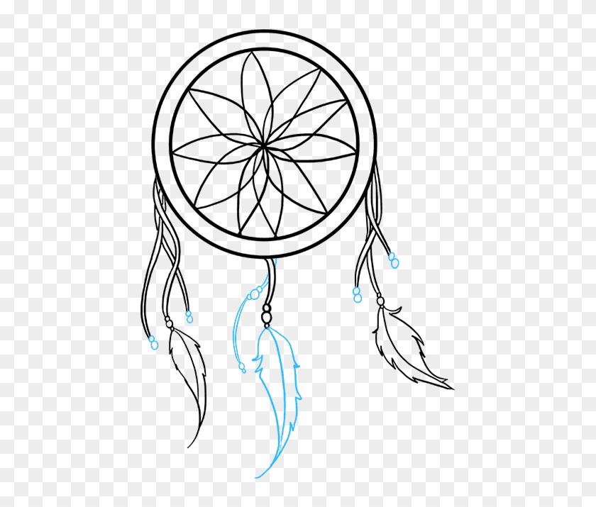 How To Draw A Catcher Really Easy - Simple Dream Catcher Drawing Clipart