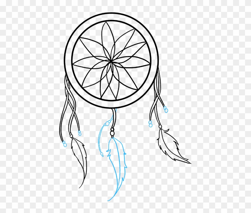 How To Draw A Catcher Really Easy - Simple Dream Catcher Drawing Clipart #1492106