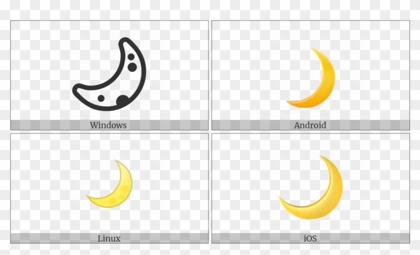 Crescent Moon On Various Operating Systems - Crescent Clipart #1492276