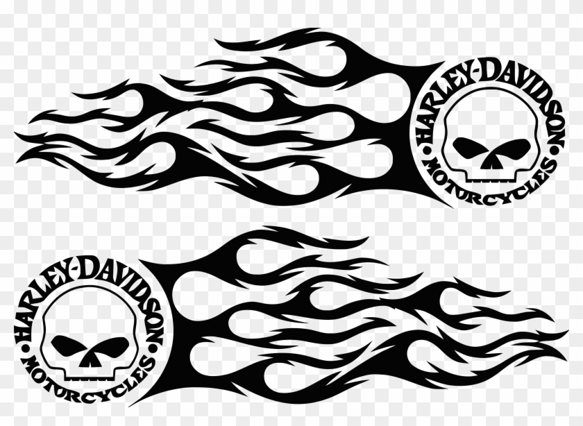 5210 X 3564 7 - Harley Davidson Skulls Decal Clipart