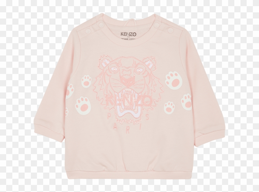 Pink Tiger Paw Sweatshirt - Long-sleeved T-shirt Clipart