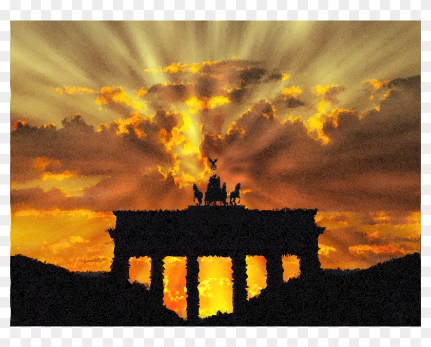 Medium Image - Brandenburg Gate Sunset Clipart #1493631