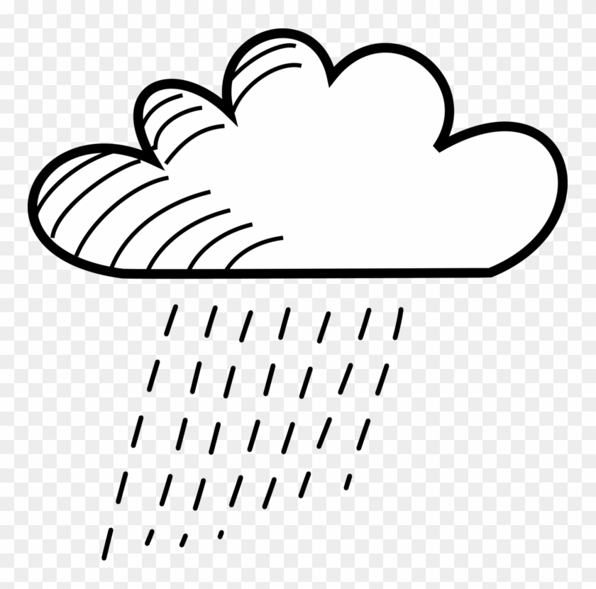 Awesome Drawing Cloud Rain Line Art Free Commercial - Cloud With Rain Drawing Clipart #1493666