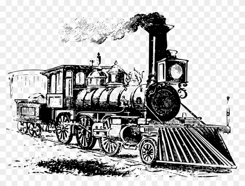 Download Png - Industrial Revolution Train Drawing Clipart