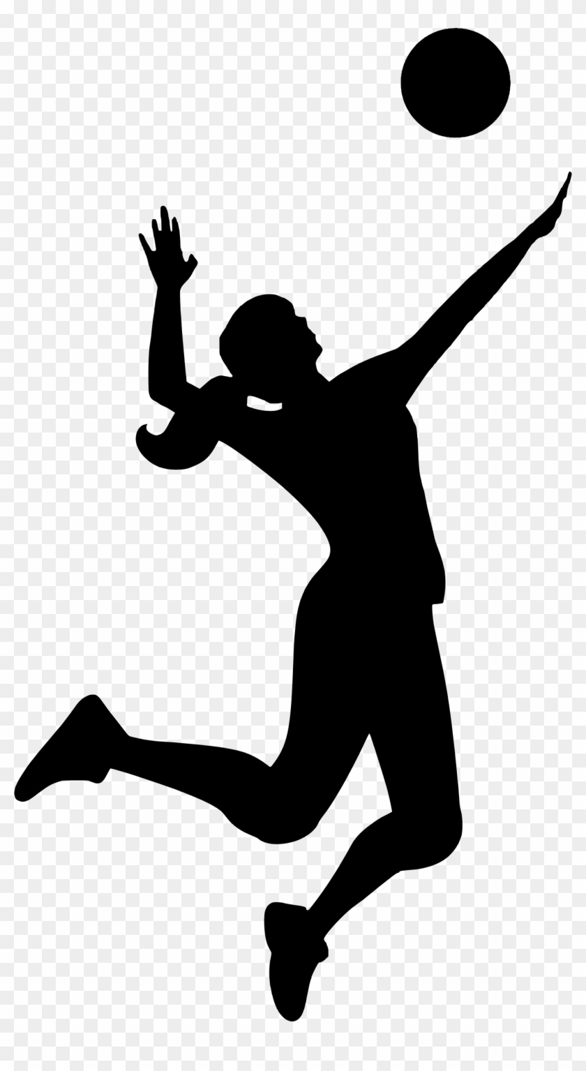 Volleyball Clipart Pdf - Volleyball Silhouette - Png Download