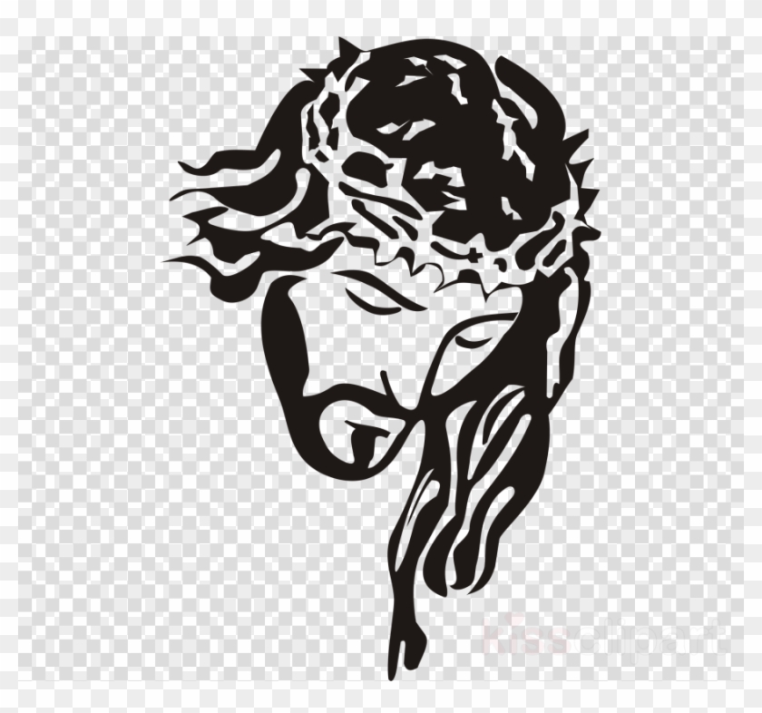 Stencil Jesus Clipart Stencil Christianity Holy Face - Jesus Christ Face Png Transparent Png #1495071
