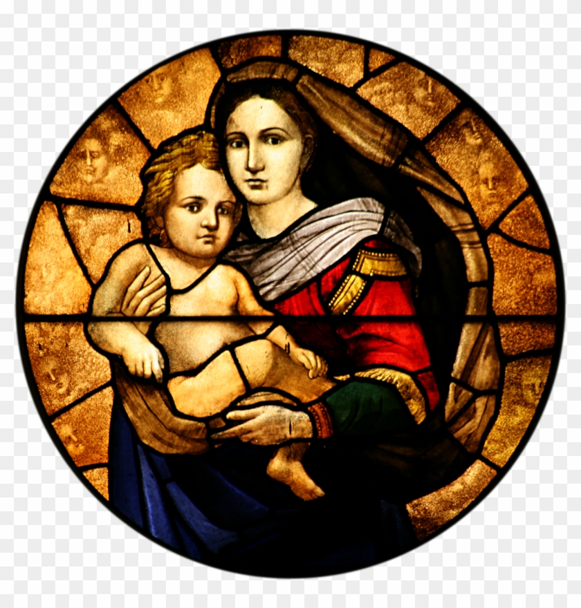 Stjohnsashfield Stainedglass Maryjesus - Marian Devotion Clipart #1495296
