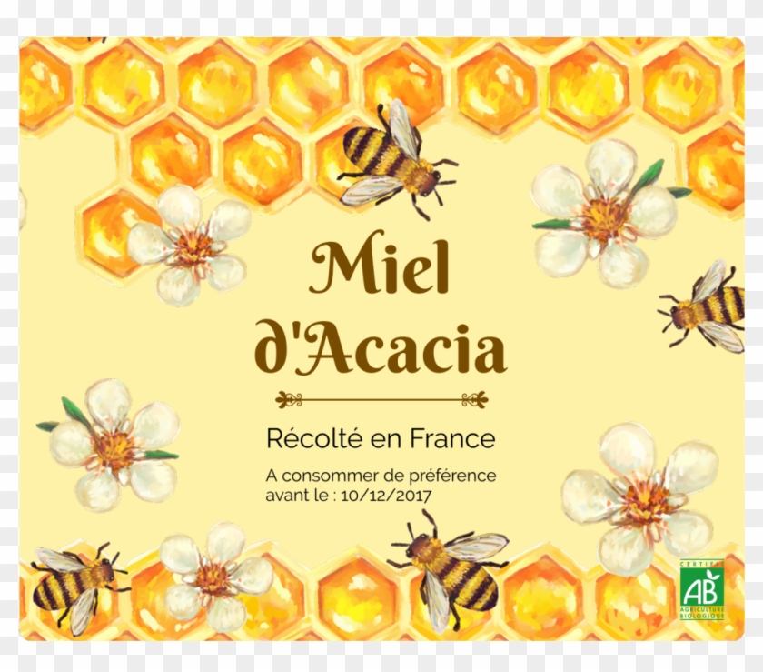 Personalized Honey Bee Sticker Label - Cake Me Away Clipart #1496222