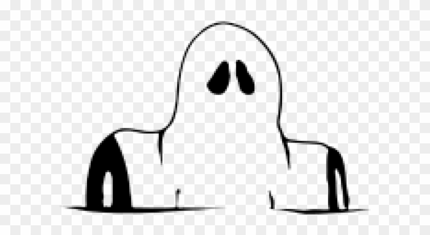 Drawn Ghost Transparent - Line Art Clipart