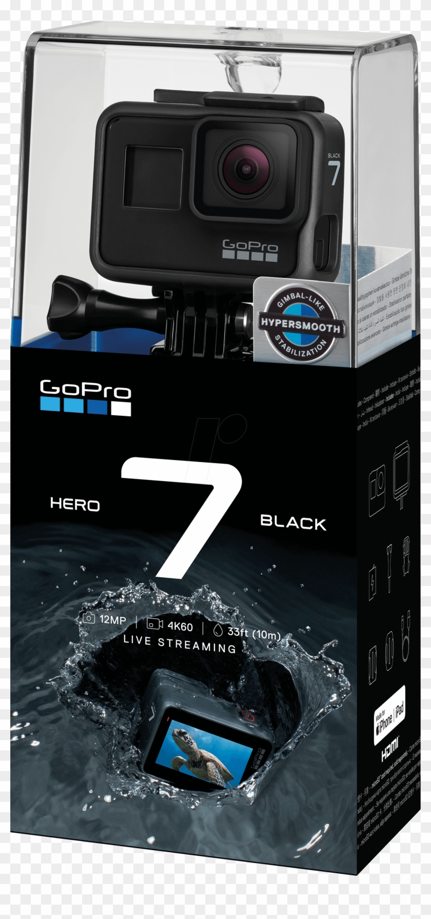 Action Cam Gopro Hero7 Black Gopro Chdhx 701 Rw Clipart Pikpng