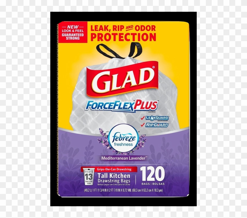 Glad 13 Gallon Forceflexplus Drawstring Bags - Glad Trash Bags Clipart