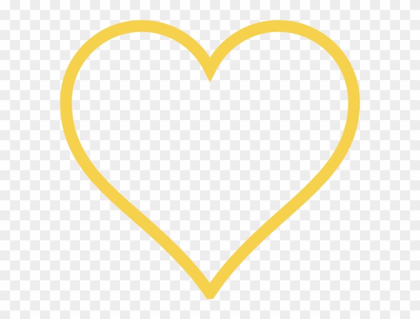 Gold Heart Outline Clipart - Png Download