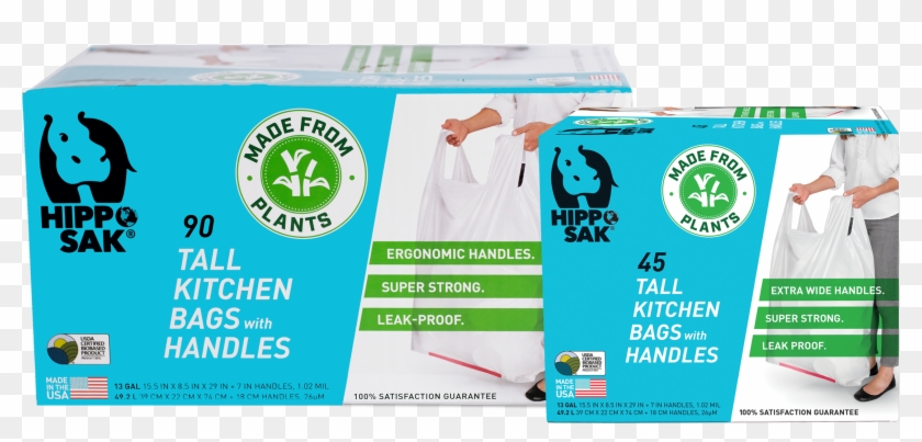 Our Patented Powerstrip® Reinforced Bottom Which Means - Hippo Sak Clipart #1497527