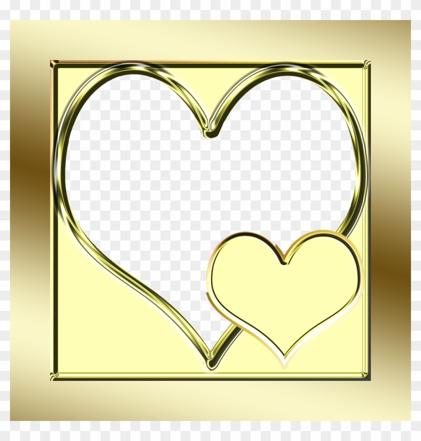 Download Free High Quality Frame Heart Png Transparent - Gold Heart Frame Png Clipart #1497664