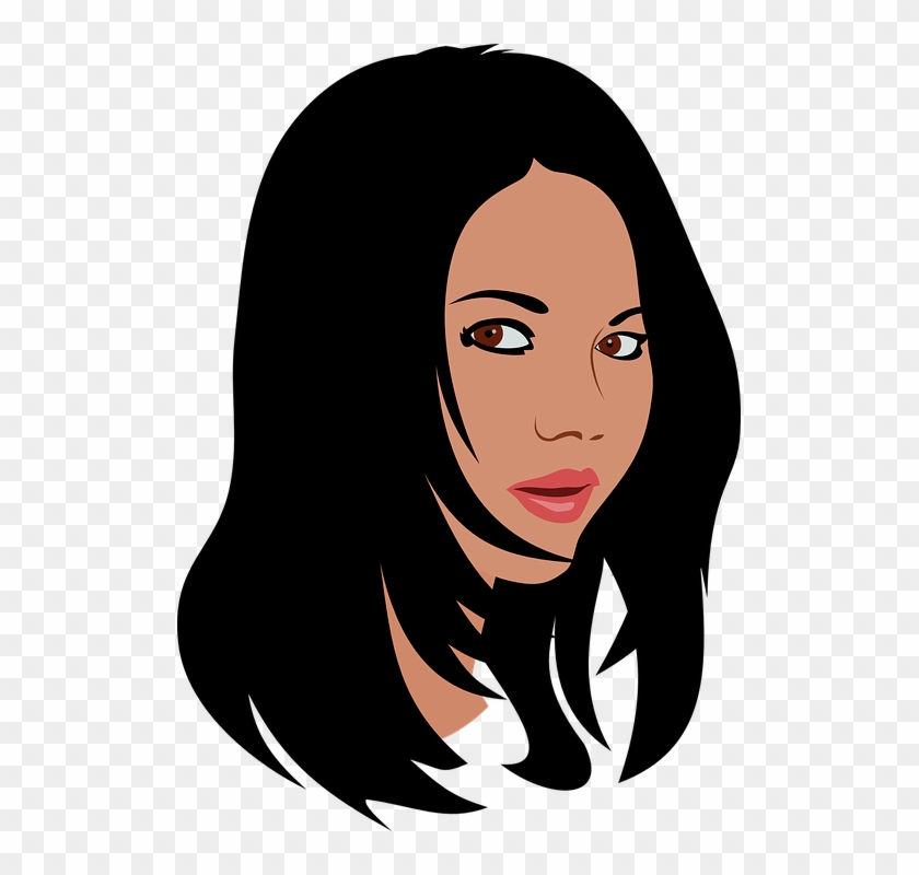 Free Vector Graphic - Cartoon Girl Black Hair Clipart