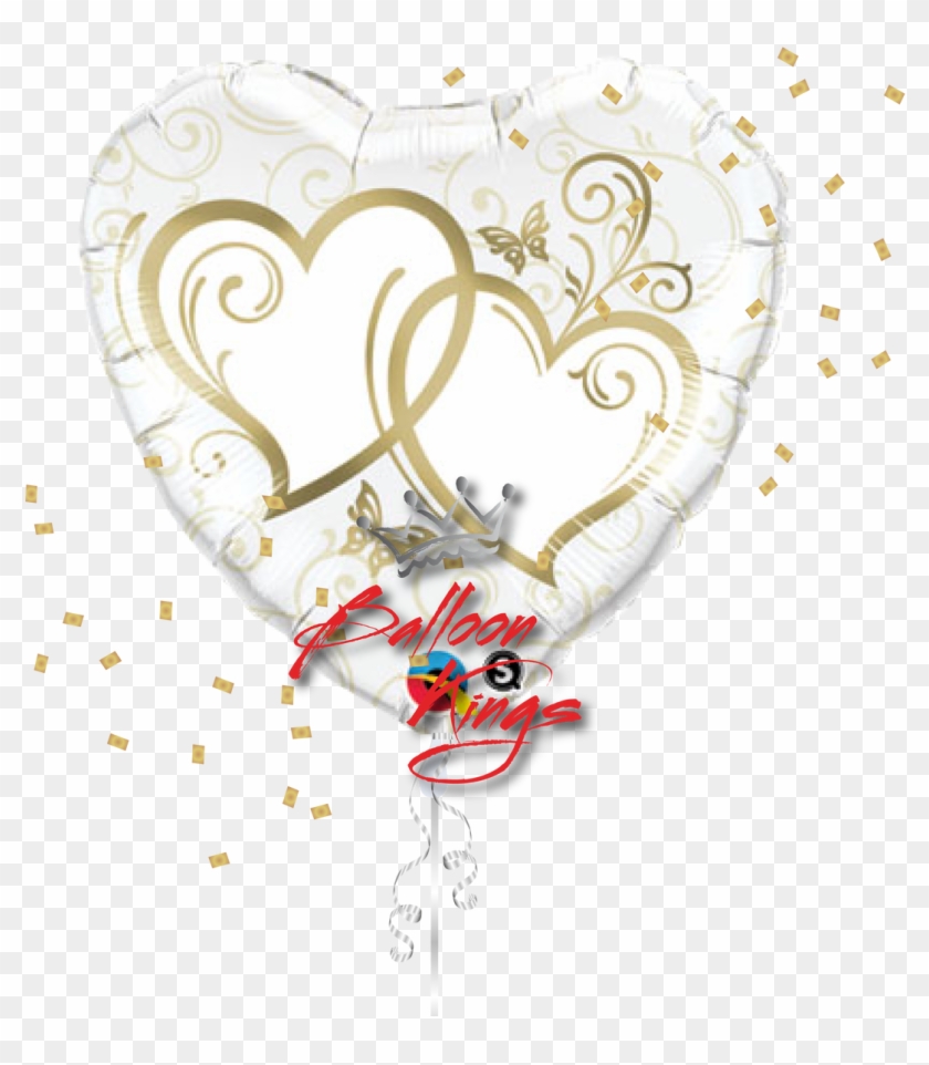 Large Entwined Gold Hearts Clipart