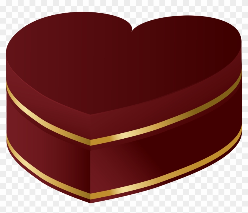 Red And Gold Heart Gift Png Clipart Image - Birthday Transparent Png #1498206