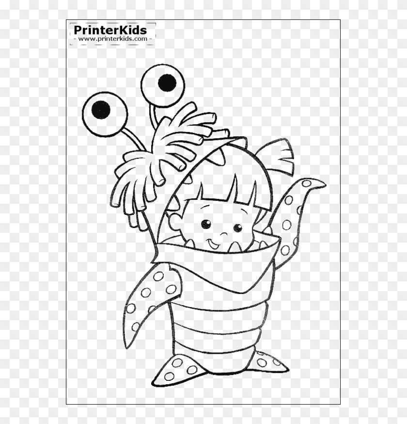 Monsters Inc Boo Coloring Pages, Monsters Inc Coloring - Monster Inc Colouring Pages Clipart #1498510