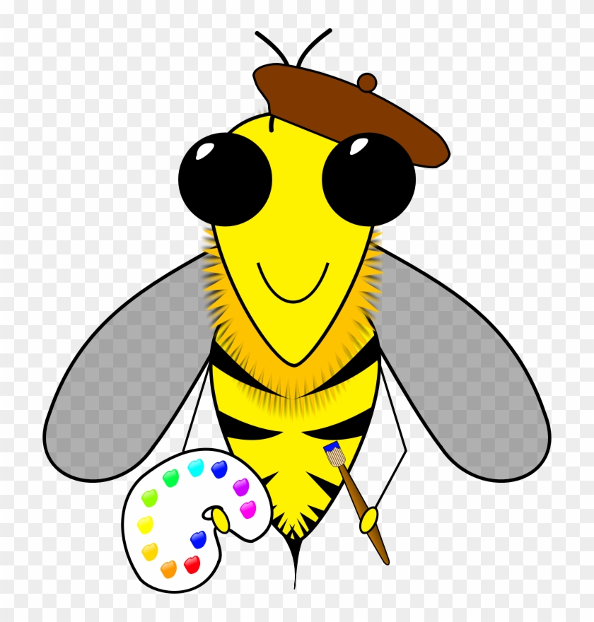 Microsoft Clipart Bee - Artist Bee Clip Art - Png Download #1499241