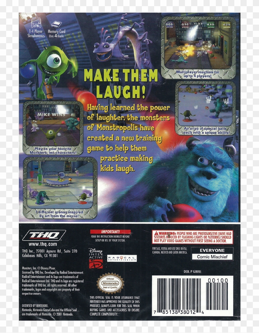 Monsters Inc Back - Monsters Inc The Game Clipart #1499629