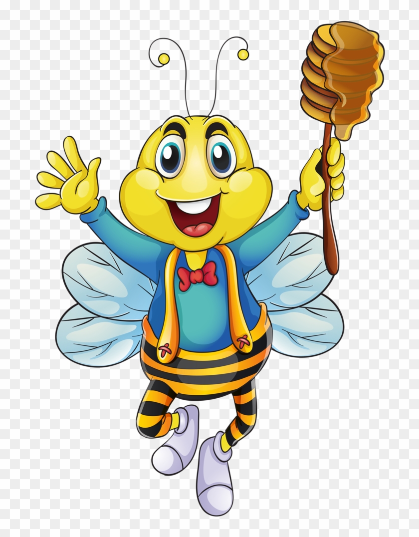 Bee Clipart, Butterfly Clip Art, My Honey, - Пчела На Цветке Рисунок - Png Download