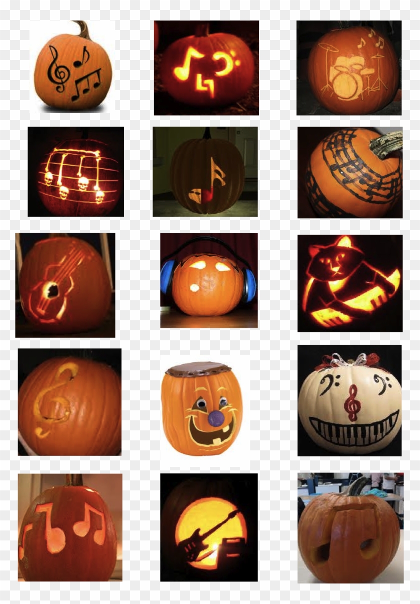 Musical-pumpkins Halloween 2015, Halloween Pumpkins, - Pumpkin Carving Music Notes Clipart #150004