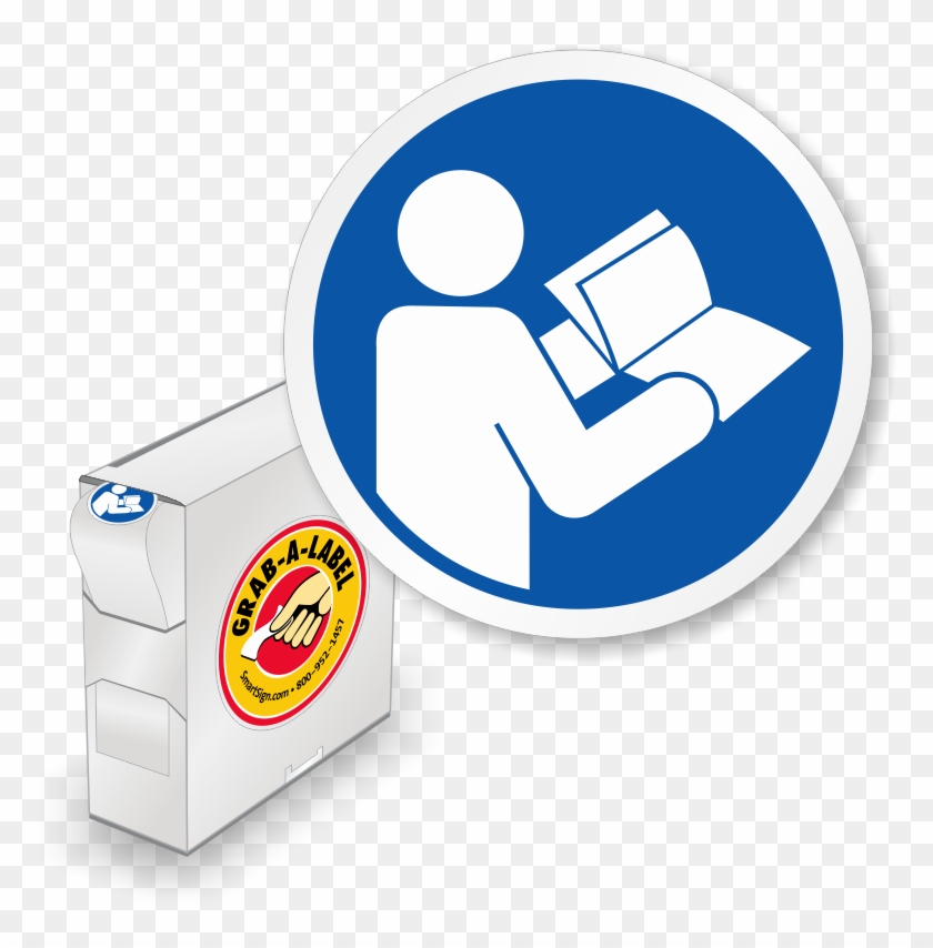 Grab A Labels In Dispenser Box Ansi Z535 - Read Manual Icon Clipart