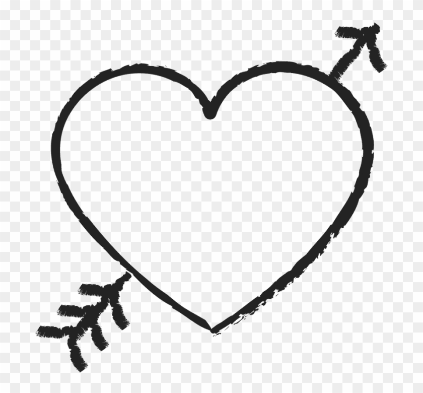 Cute Arrow Heart Png - Black And White Heart And Arrow Clipart #150469