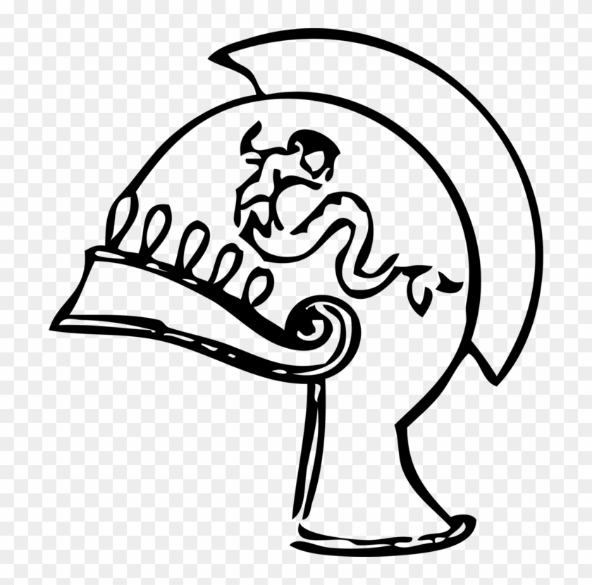 Ancient Greece Sparta Ancient Greek Ancient History - Ancient Greek Helmet Outline Clipart #150496