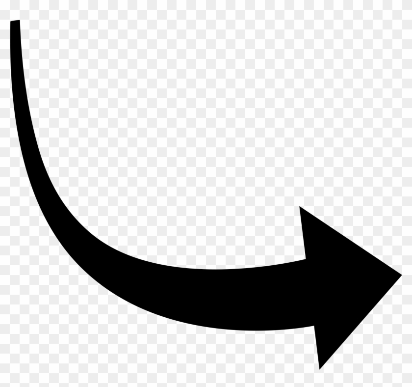 Curved Arrow Png - Curve Arrow Vector Png Clipart #150539