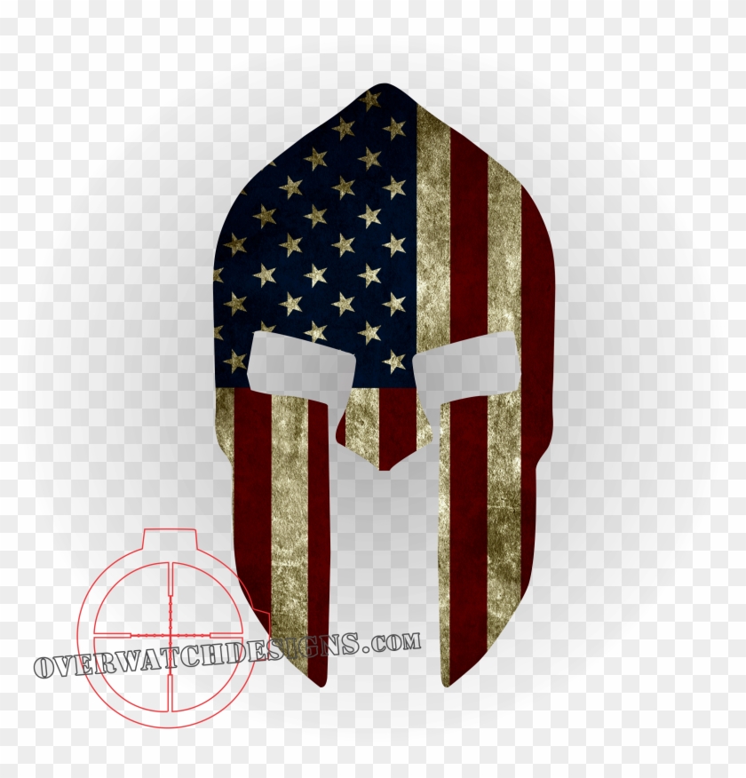 American Flag Spartan - Spartan Helmet Clipart