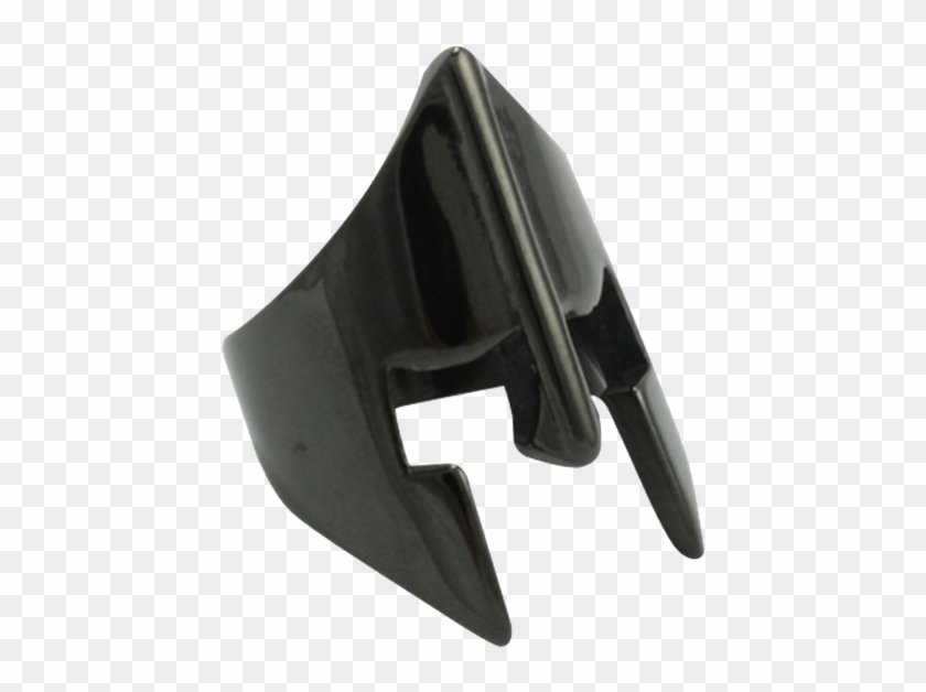 Black Stainless Steel Spartan Helmet Ring - Hatchet Clipart