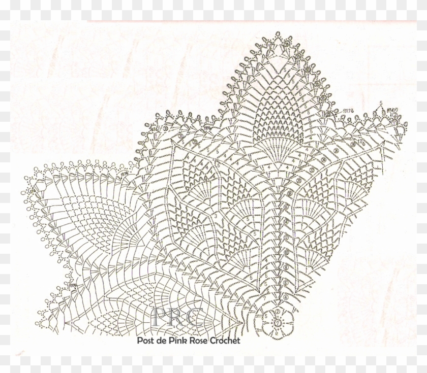 Centrinho Festival De Abacaxis Grafico1 Pink Rose Crochet - Drawing Clipart #152327