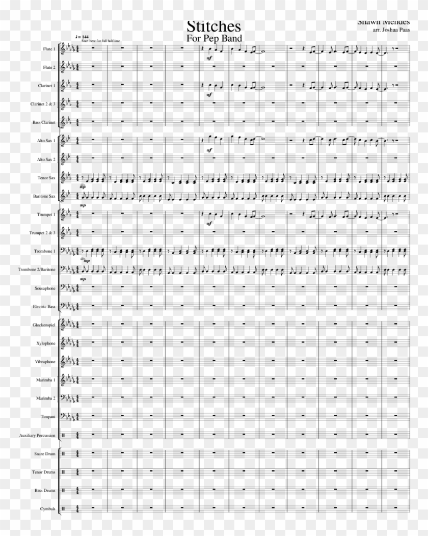 Stitches For Pep Band Sheet Music For Flute, Clarinet, - Humperdinck Hänsel Und Gretel Suite Score Clipart