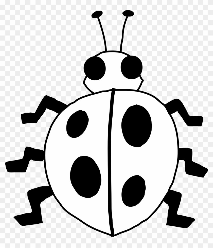 Ladybug 21 Black White Line Art Flower Scalable Vector - Clip Art Black And White Bug - Png Download