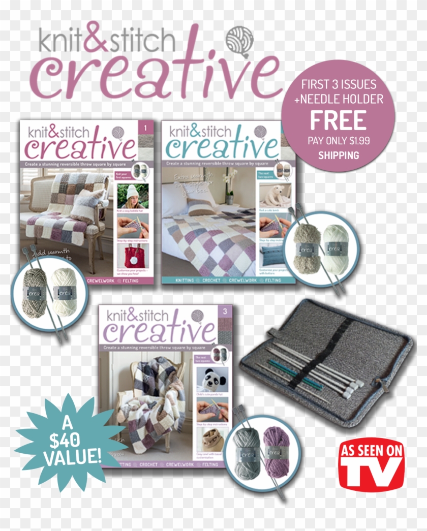 Create A Luxurious Throw And Learn Over 100 Knitting - Flyer Clipart